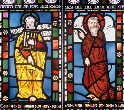 Isaías y Moisés, (detalle) de la Ventana de la Creación, 1861 de George Campfield